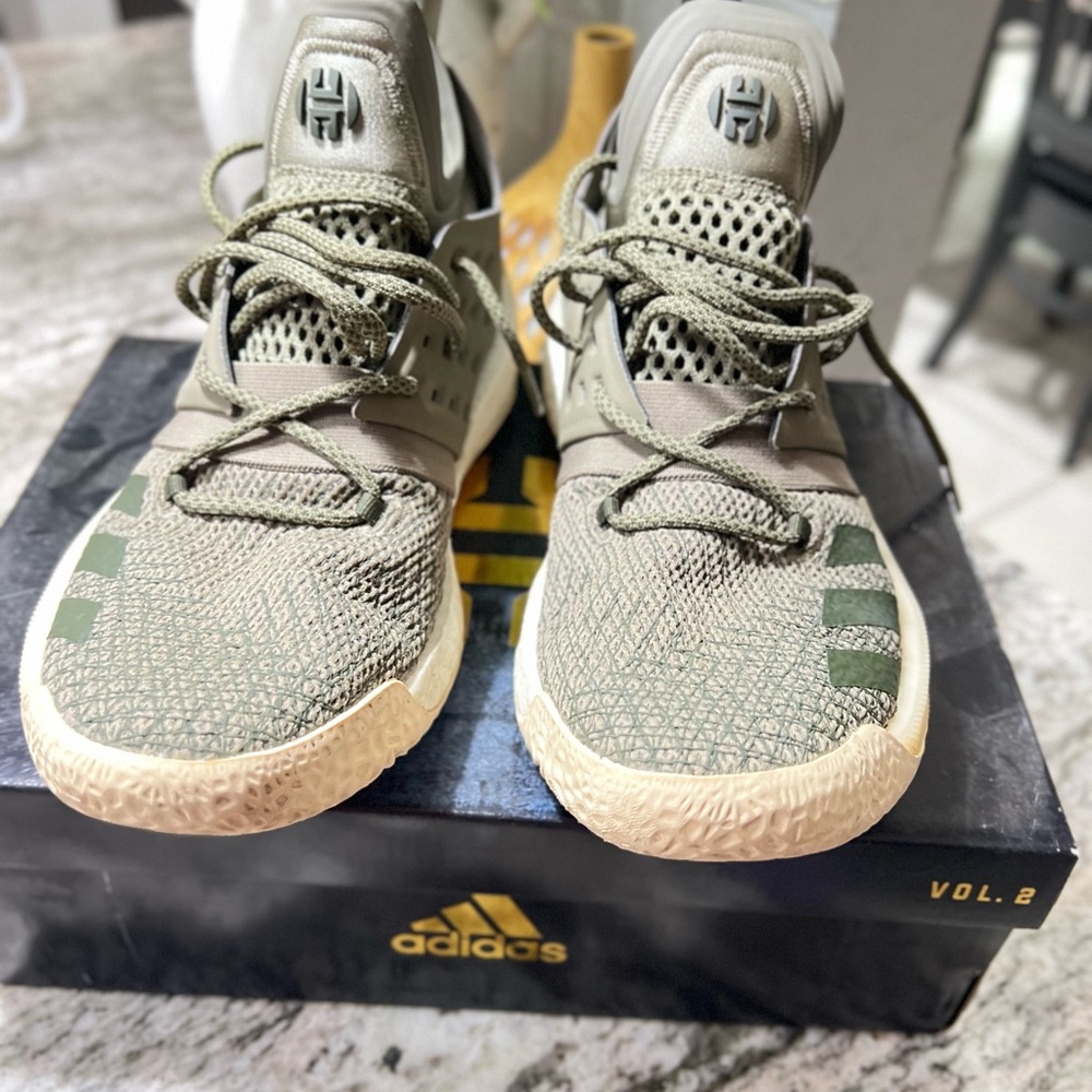 Adidas Olive Green Basketball Sneakers-Harden Vol.2